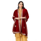 Women's Velvet Gotta Patti Dupatta (Maroon, Length: 2.25 to 2.50 Mtr) - GillKart