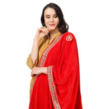 Women's Velvet Gotta Patti Dupatta (Red, Length: 2.25 to 2.50 Mtr) - GillKart