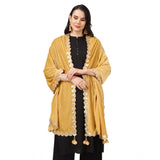 Women's Velvet Gotta Patti Dupatta (Yellow, Length: 2.25 to 2.50 Mtr) - GillKart