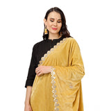 Women's Velvet Gotta Patti Dupatta (Yellow, Length: 2.25 to 2.50 Mtr) - GillKart