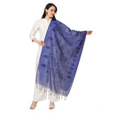 Women's Cotton Embroidered Dupatta (Blue, Length: 2.25 to 2.50 Mtr) - GillKart