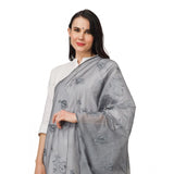 Women's Cotton Embroidered Dupatta (Grey, Length: 2.25 to 2.50 Mtr) - GillKart