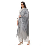 Women's Cotton Embroidered Dupatta (Grey, Length: 2.25 to 2.50 Mtr) - GillKart