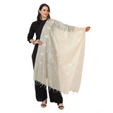 Women's Cotton Embroidered Dupatta (Off-White, Length: 2.25 to 2.50 Mtr) - GillKart