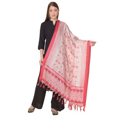 Women's Art Silk Printed Dupatta (Red, Length: 2.25 to 2.50 Mtr) - GillKart
