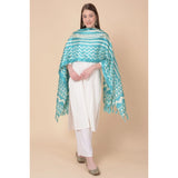 Women's Art Silk Printed Dupatta (Turquoise, Length: 2.25 to 2.50 Mtr) - GillKart