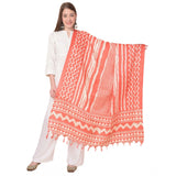 Women's Art Silk Printed Dupatta (Orange, Length: 2.25 to 2.50 Mtr) - GillKart