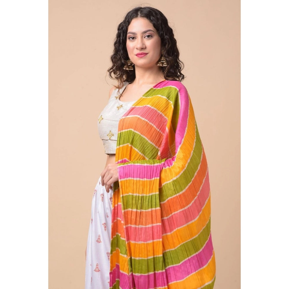 Women's Chanderi Printed Dupatta (Multicolor, Length: 2.25 to 2.50 Mtr) - GillKart