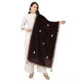 Women's Velvet Gotta Patti Dupatta (Brown, Length: 2.25 to 2.50 Mtr) - GillKart