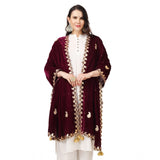 Women's Velvet Gotta Patti Dupatta (Purple, Length: 2.25 to 2.50 Mtr) - GillKart