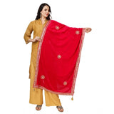 Women's Velvet Gotta Patti Dupatta (Pink, Length: 2.25 to 2.50 Mtr) - GillKart