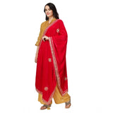 Women's Velvet Gotta Patti Dupatta (Pink, Length: 2.25 to 2.50 Mtr) - GillKart