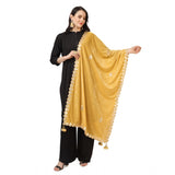 Women's Velvet Gotta Patti Dupatta (Yellow, Length: 2.25 to 2.50 Mtr) - GillKart