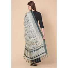 Women's Art Silk Printed Dupatta (Grey, Length: 2.25 to 2.50 Mtr) - GillKart