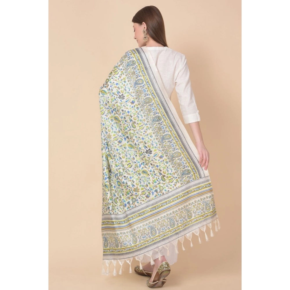 Women's Art Silk Printed Dupatta (Grey, Length: 2.25 to 2.50 Mtr) - GillKart