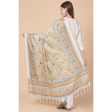 Women's Art Silk Printed Dupatta (White, Length: 2.25 to 2.50 Mtr) - GillKart