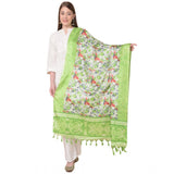 Women's Art Silk Printed Dupatta (Light Green, Length: 2.25 to 2.50 Mtr) - GillKart