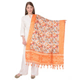 Women's Art Silk Printed Dupatta (Orange, Length: 2.25 to 2.50 Mtr) - GillKart