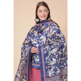 Women's Art Silk Printed Dupatta (Blue, Length: 2.25 to 2.50 Mtr) - GillKart