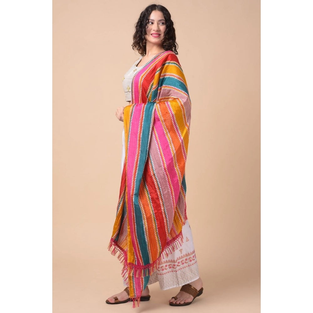 Women's Chanderi Printed Dupatta (Multicolor, Length: 2.25 to 2.50 Mtr) - GillKart