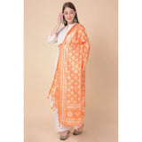 Women's Art Silk Printed Dupatta (Orange, Length: 2.25 to 2.50 Mtr) - GillKart