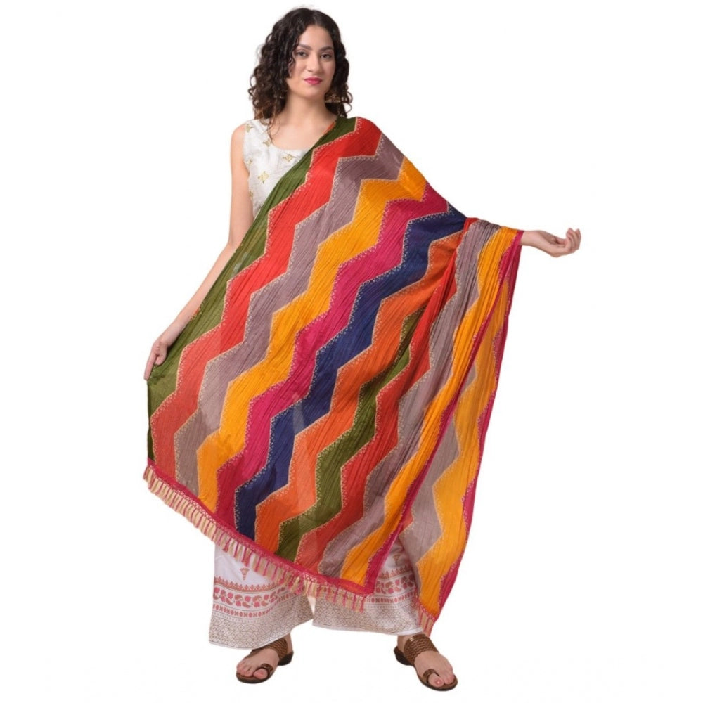 Women's Chanderi Printed Dupatta (Multicolor, Length: 2.25 to 2.50 Mtr) - GillKart