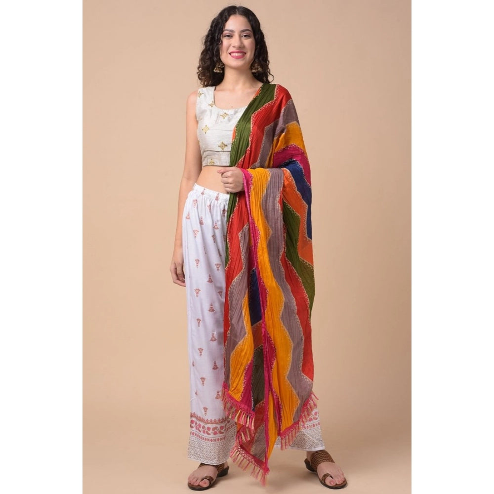 Women's Chanderi Printed Dupatta (Multicolor, Length: 2.25 to 2.50 Mtr) - GillKart