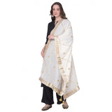 Women's Velvet Gotta Patti Dupatta (White, Length: 2.25 to 2.50 Mtr) - GillKart