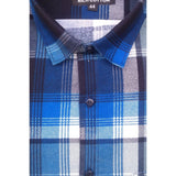 Men's Cotton Lycra Full Sleeve Checked Casual Shirt (Blue) - GillKart