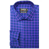 Men's Cotton Lycra Full Sleeve Checked Casual Shirt (Blue Purple) - GillKart