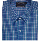 Men's Cotton Lycra Full Sleeve Checked Casual Shirt (Blue) - GillKart