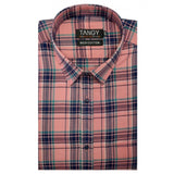 Men's Cotton Lycra Full Sleeve Checked Casual Shirt (Peach) - GillKart