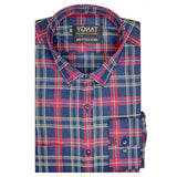 Men's Cotton Lycra Full Sleeve Checked Casual Shirt (Red ) - GillKart