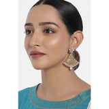 Women's Rose Gold Plated Alloy Earrings (Gold) - GillKart