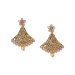 Women's Rose Gold Plated Alloy Earrings (Gold) - GillKart