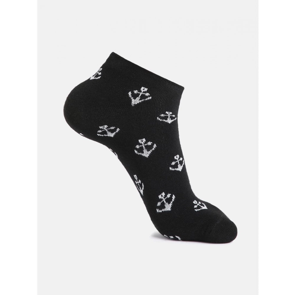 4 Pairs Unisex Casual Cotton Blended Printed Ankle length Socks (Assorted) - GillKart