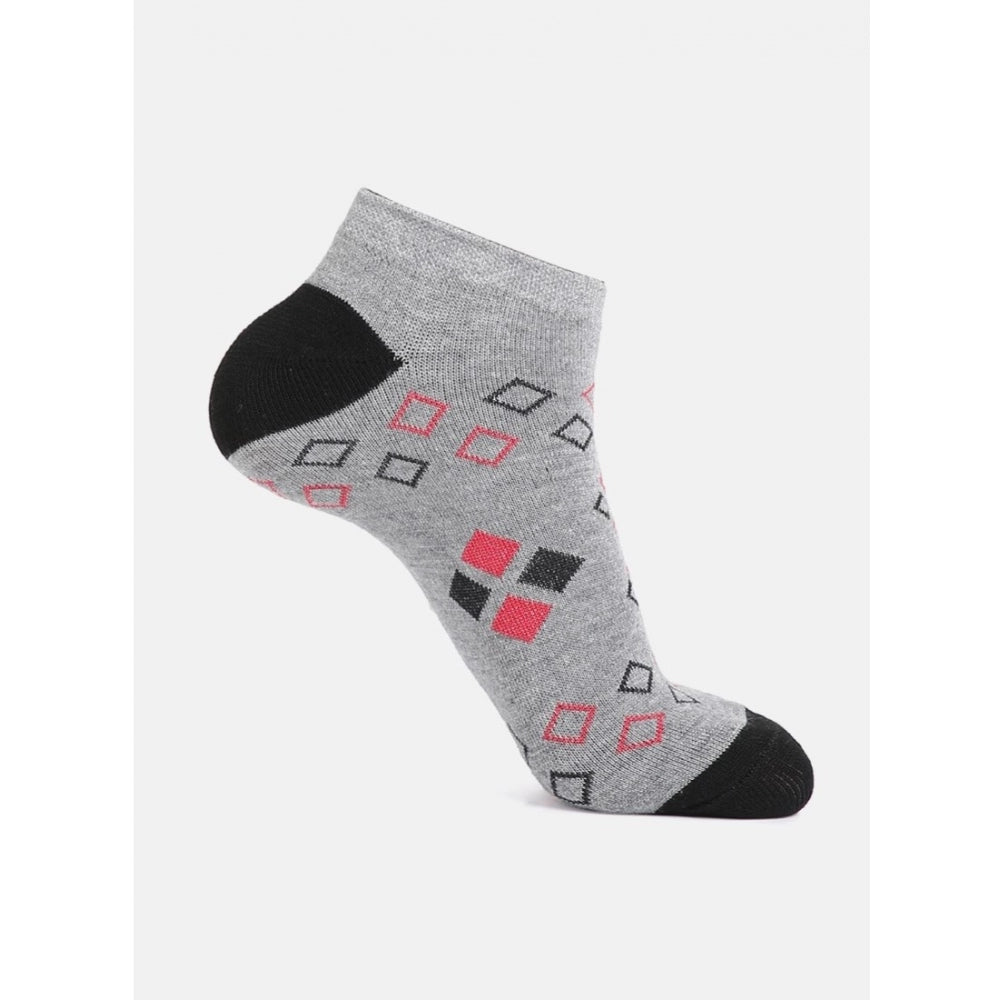 4 Pairs Unisex Casual Cotton Blended Printed Ankle length Socks (Assorted) - GillKart