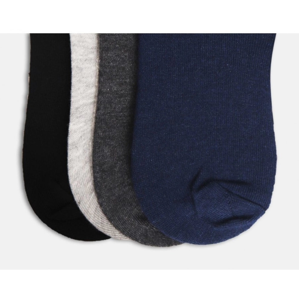 4 Pairs Unisex Casual Cotton Blended Solid Ankle length Socks (Assorted) - GillKart