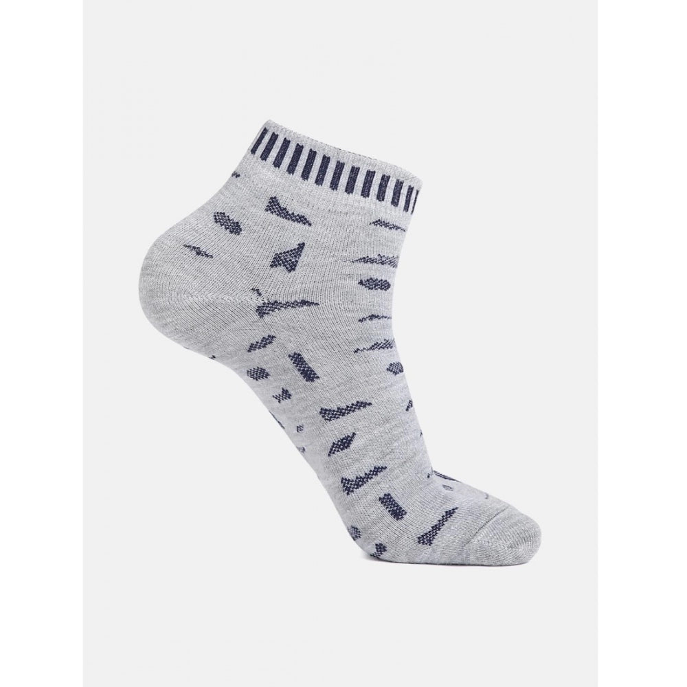 4 Pairs Men's Casual Cotton Blended Printed Ankle length Socks (Assorted) - GillKart