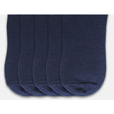 5 Pairs Unisex Casual Cotton Blended Solid Ankle length Socks (Navy) - GillKart