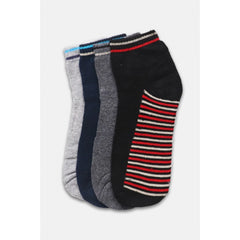 4 Pairs Men's Casual Cotton Blended Printed Mid-Calf length Socks (Assorted) - GillKart