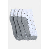 4 Pairs Men's Casual Cotton Blended Printed Mid-Calf length Socks (White) - GillKart