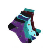 4 Pairs Women's Casual Cotton Blended Printed Ankle length Socks (Assorted) - GillKart