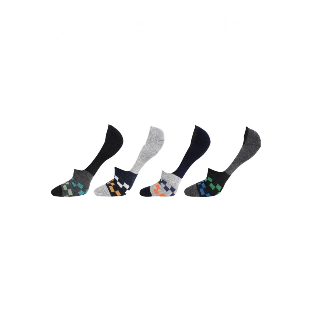 4 Pairs Unisex Casual Cotton Blended Printed No-show Socks (Assorted) - GillKart