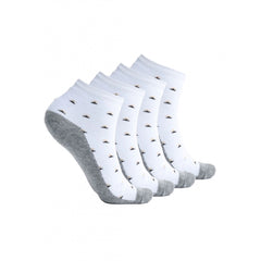 4 Pairs Men's Casual Cotton Blended Printed Mid-Calf length Socks (White) - GillKart