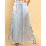 Women's Silk Solid Free Size Petticoat (Grey) - GillKart