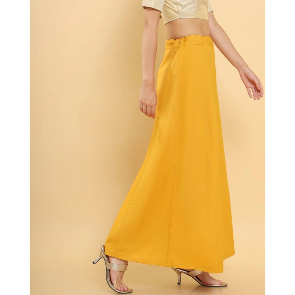 Women's Cotton Solid Free Size Petticoat (Mustard) - GillKart