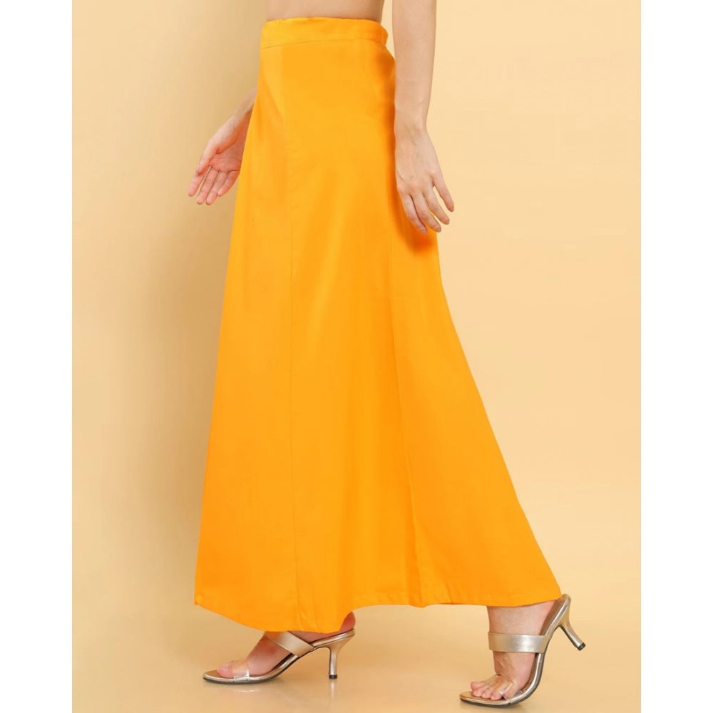 Women's Cotton Solid Free Size Petticoat (Mustard) - GillKart