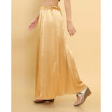 Women's Silk Solid Free Size Petticoat (Gold) - GillKart