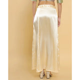 Women's Silk Solid Free Size Petticoat (Cream) - GillKart